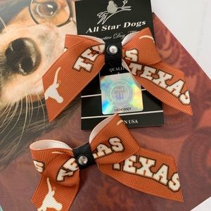 UT University of Texas Austin HAIR BOW Set of 2 bows